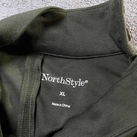North Style Sweater Womens Size XL Green Knit Mock Neck Pullover 3/4 Sleeves - Picture 6 of 8